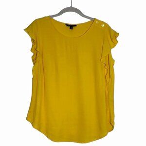Banana Republic Women's Flutter Sleeve Pullover Top in Yellow - Sz M